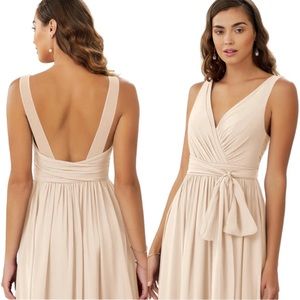 Azazie Kora floor-length Bridesmaid Dress in Champagne